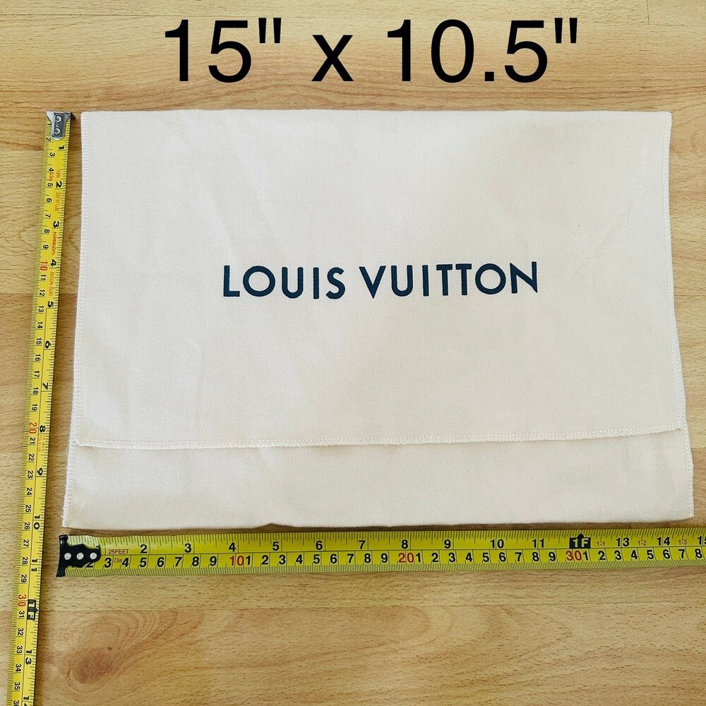 LV Louis Vuitton fabric dust bag for purse - envelope flap style, 15" x 10.5"